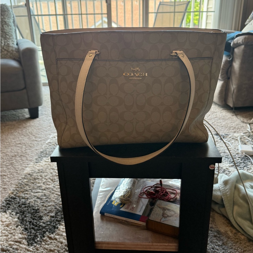 Coach Tan Signature Tote Bag